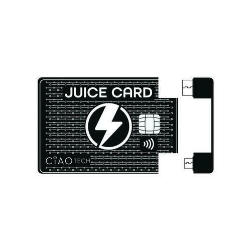 CiAO TECH Juice Card Ultra-Thin Credit Card Power Bank 2,300 mAh Fits in Wallet