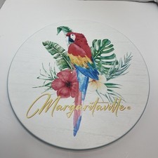 Jimmy Buffett Margaritaville Wooden Lazy Susan Parrot Print 14"X 1"