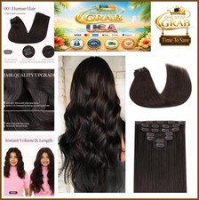 Clip In Hair Extensions 100 Real Human Hair 18" 120g 2 Dark Brown 7 Piece Set