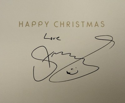 Sting Autogramm signed Weihnachtskarte WaterAid Charity selten