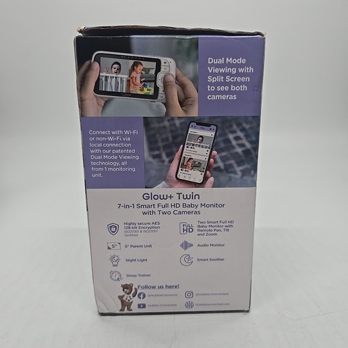 Hubble Connected Nursery Pal Glow Twin 5 Video Smart WiFi Baby Monitor HCSNPGLX2 - Picture 2 of 14