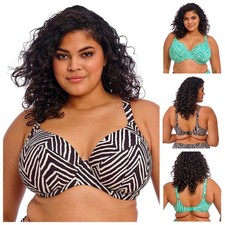 Elomi Fiji Falls Bikini Top Plunge Non Padded Underwired Womens Swimwear 802602
