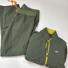 FIGS Women's Scrub Green Set Full Zip Jacket And Pants A100626 Read