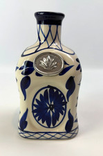 Botella vacía de tequila Casa Noble de cerámica con logotipo #7862 7,5" pintada a mano, sin tapa