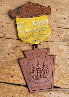 Civil War Soldier Veteran Badge Detroit 1914 Encampment Pennsylvania GAR