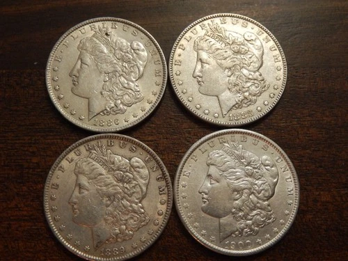 4 Morgans AU-XF  & +$3 silver face, $1 coins, 50c, 25c, 10c, 5c, 1c SURPRISE AAA