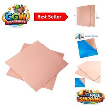 Six-Inch Pure Copper Sheets 2 Pack - Ideal for Crafts  Electrical Projects
