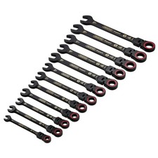 Draper Metrisch Flexibel Kopf Ratsche Ring-Maulschl&uuml;ssel Set Schwarz 12 PC 03929