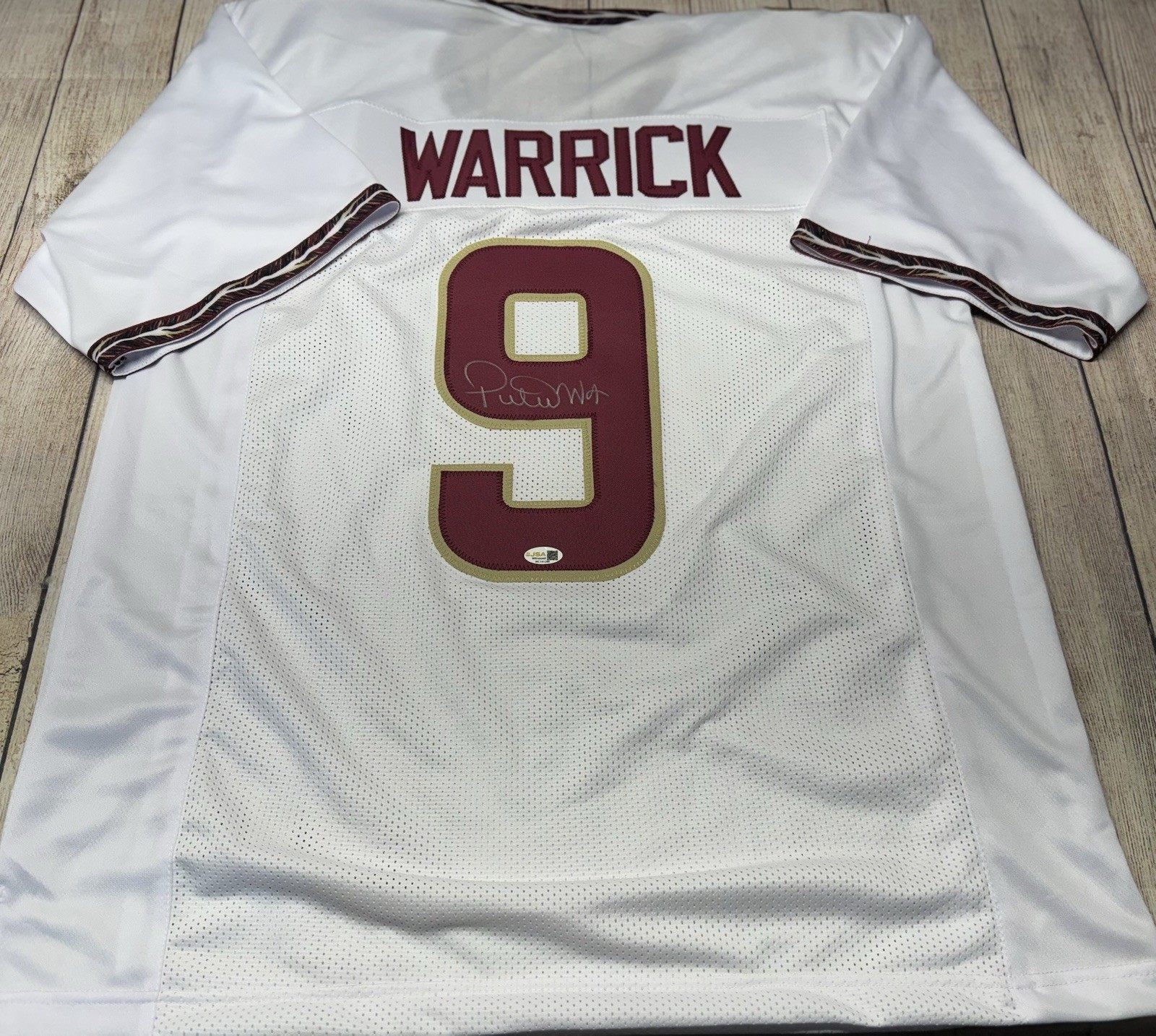 Peter Warrick Autographed Signed Florida State Seminoles CUSTOM WHITE JERSEY JSA COA!!! 