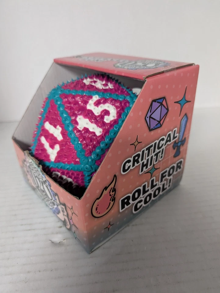 Drop Dots D20 Jumbo Dice 5.5" Rose Mystique para Rolling & Tossing 2003 Kessco - Imagem 4 de 4