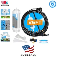 Versatile 26 Ft Misting System for Patios, Gardens & Greenhouses - Brass Nozzles