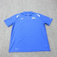 Florida Gators Polo Shirt Mens XL Blue NCAA Football Nike Dri-FIT Elite