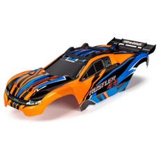 Traxxas 6734T Orange/Blue Body w/ F/R Body Mounts Rear Support for Rustler 4x4