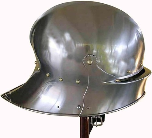 Medieval Knight Wearable German Sallet helmet Replica Sugar loaf 18GA SCA LARP h - Picture 12 of 12