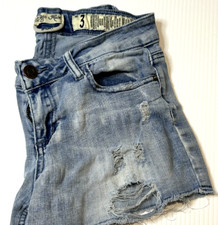 Indigo Rein Cut Off Denim Shorts Junior s Size 3 Distressed Grunge
