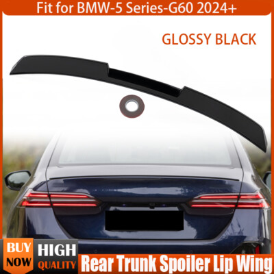 V STYLE HIGHKICK TRUNK SPOILER WING GLOSS BLACK FOR 2024 25 BMW G60 530i 540i i5