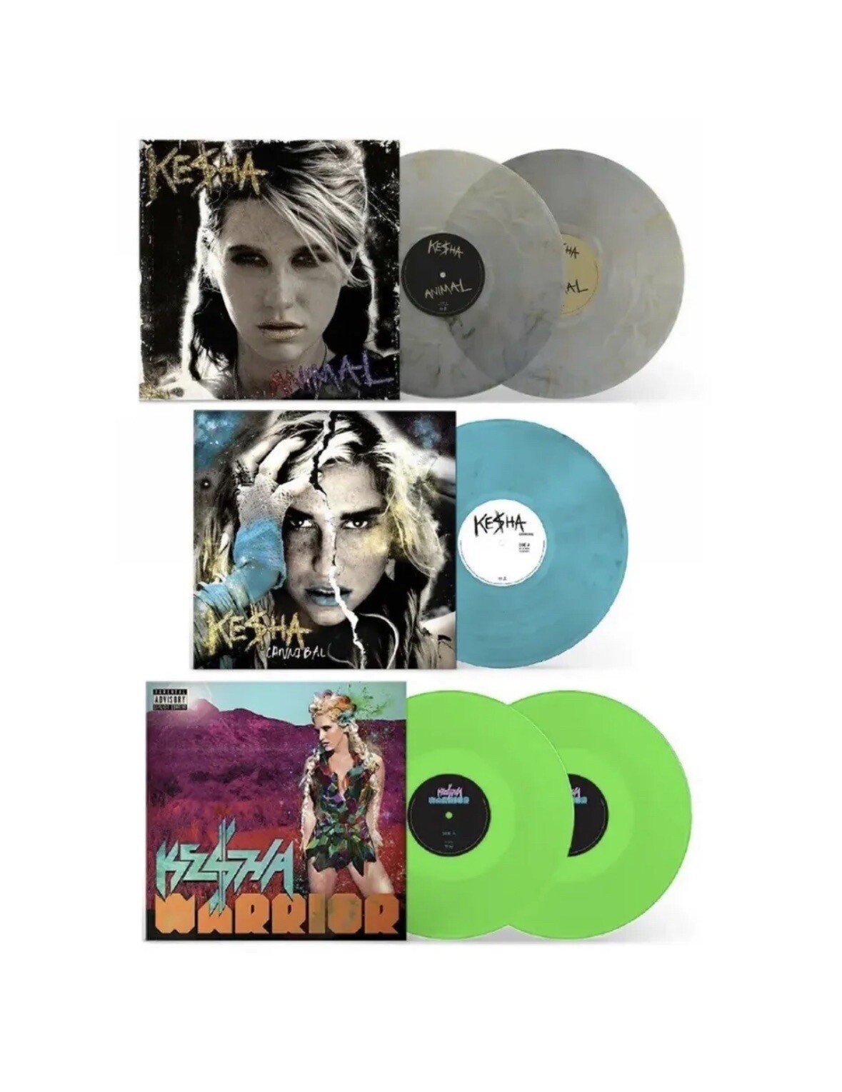 Kesha Animal Cannibal Warrior Webstore Set Vinyl LP Bundle New SEALED