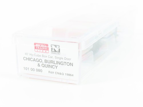 N Scale Micro-Trains MTL 10100080 CBQ Burlington Route 40' Hy-Cube Boxcar #19864 - Picture 8 of 8