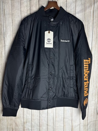 Timberland Men’s Varsity Bomber Jacket Size Large Black BNWT Genuine L - Picture 4 of 7