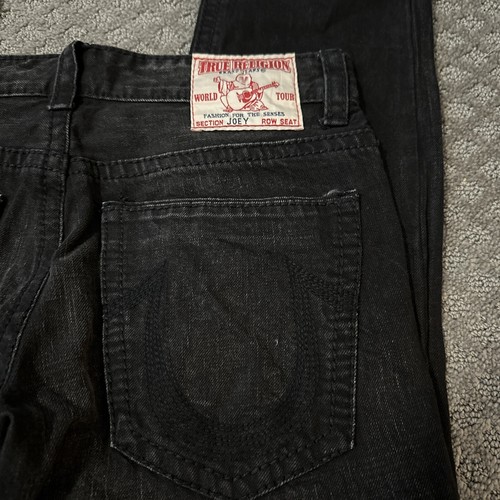 True Religion Jeans Women's 29 Black Dark Wash Straight Crop Jeans - Picture 6 of 6