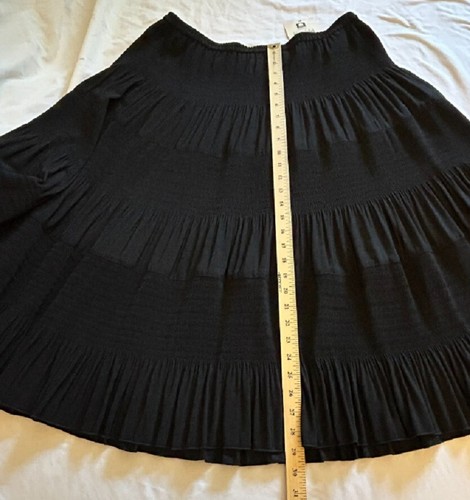 APOSTROPHE NWT Women's Size XL (18-20) Black Tiered Midi Pull On Skirt - Picture 7 of 7