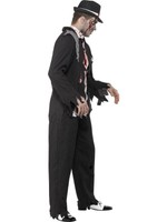 Zombie Gangster Costume, Halloween Zombie Alley Fancy Dress, Chest 38-40, Mens Zombie Gangster Costume, Halloween Zombie Alley Fancy Dress, Chest 38-40, Mens