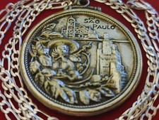 1954 BRAZIL Sao Paulo City scene Centenario Pendant & 24