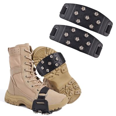 tCrampon Traction Ice Cleats for Boots Anti Slip Shoe Grips, 7 Point Ice Spik...