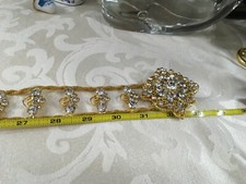 VTG '67 Juliana D E X Kenneth J Lane 34" Gold Mesh Rhinestone Belt - Book Piece