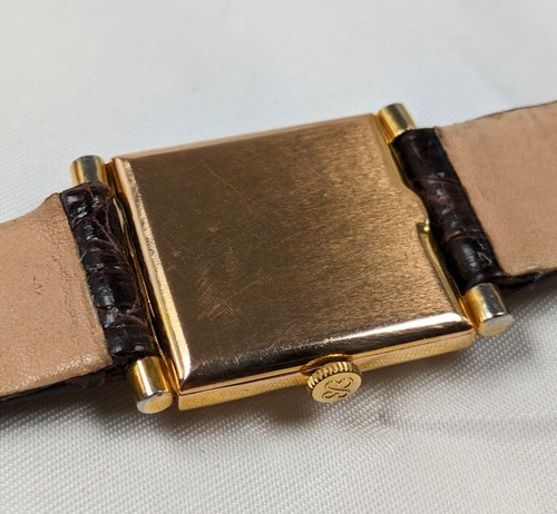 Reloj de viento manual vintage MOVADO Art Deco 17 joyas oro 14K, banda de 9 - Imagen 3 de 8