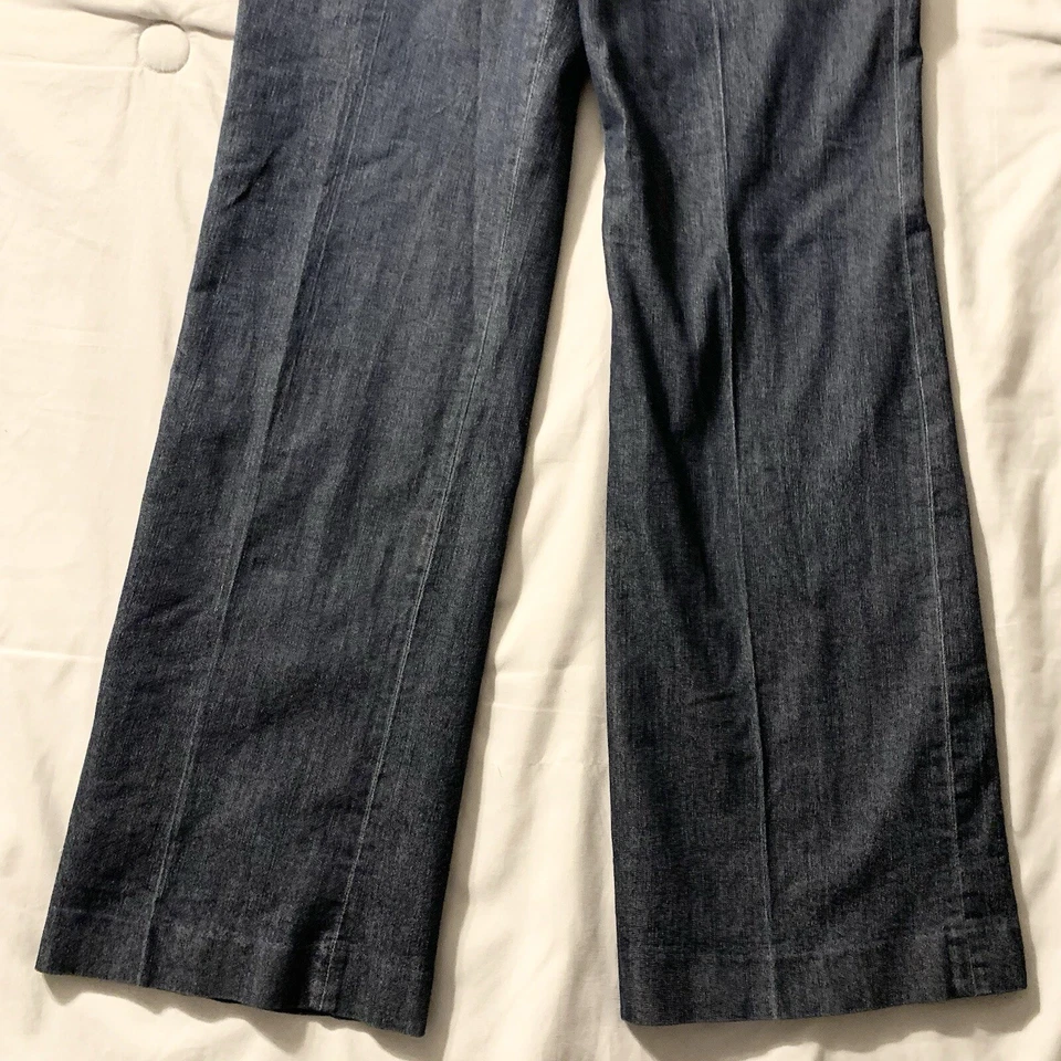 Larry Levine Stretch Sport SPT Jeans Women 4 Blue Dark Wide Leg Everyday Wear - Image 3 of 4