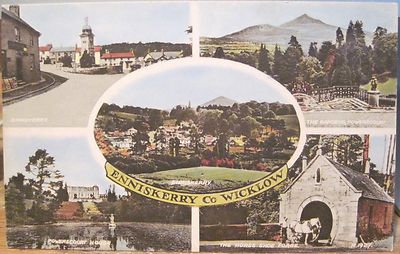Irish Postcard ENNISKERRY Forge Wicklow Multiview Ireland Valentine Collo 1950s