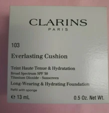 Clarins Everlasting Cushion Foundation Refill SPF 50 w/Sponge Sealed