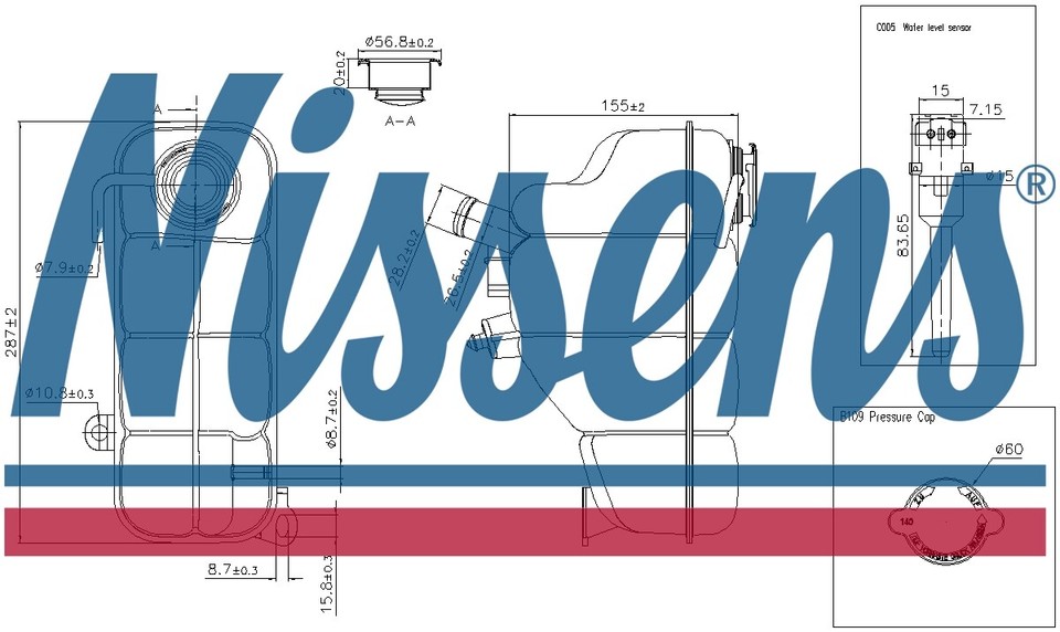 Nissens Coolant Expansion Tank 996193 for FIAT UNO (1983) 1.4 IE etc eBay
