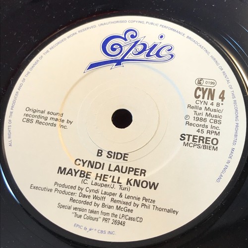 CYNDI LAUPER I Drove All Night 1989 UK 7" vinyl single Maybe He'll Know 45 ~~ - Imagen 3 de 4