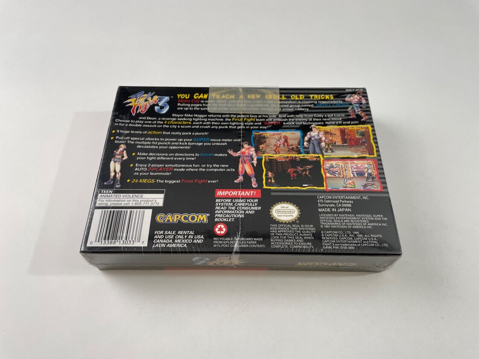 Final Fight 3 PAL Super Nintendo SNES -  Israel