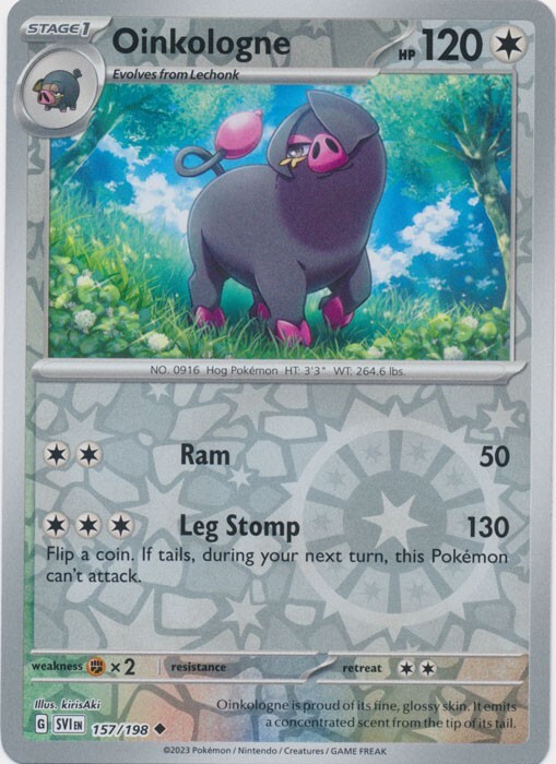 Reverse Holo Oinkologne 157/198 Uncommon Scarlet & Violet Base Set Pokemon TCG