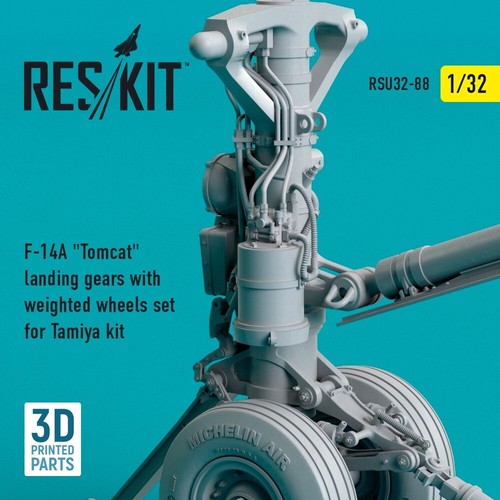 ResKit F-14A "Tomcat" landing gears with weighted wheels set for Tamiya kit 3D - Afbeelding 2 van 4