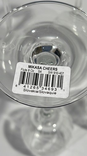 Mikasa CHEERS Etched Champagne Glasses Flutes 8oz Set Of 4 Clear - Picture 12 of 16