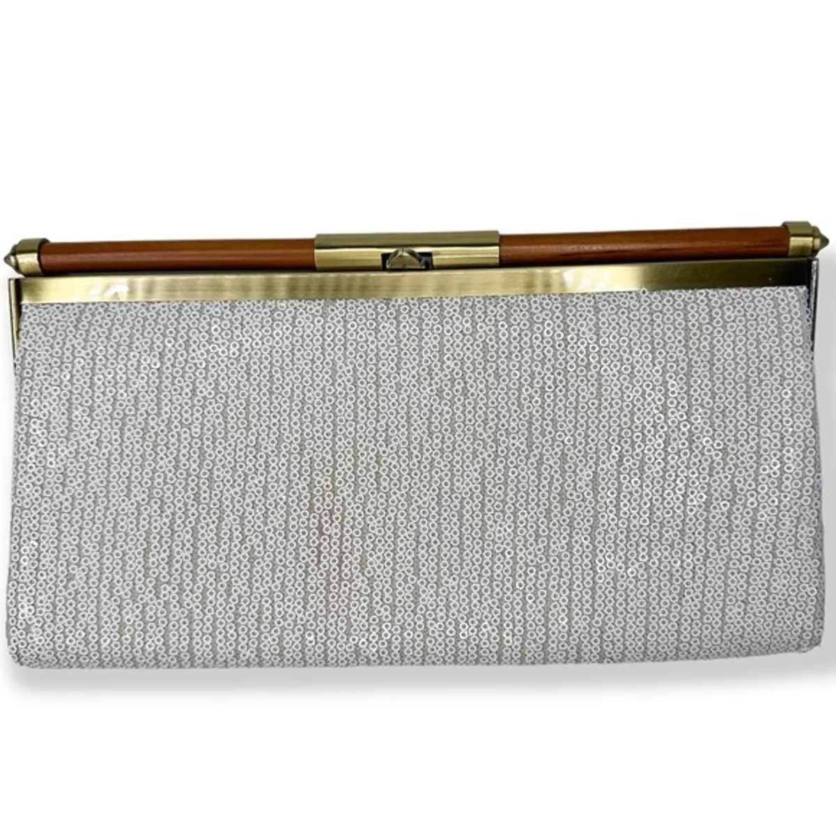 Rachel Roy White Sequins Clutch eBay
