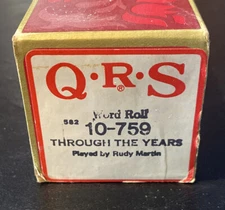 QRS 10–759 Through The Years Rudy Martin piano Player Word roll