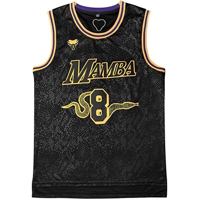 新品★NUMBER EIGHT TEE★黒★NBA★ Kobe Bryant Kobe Bryant Mamba Basketball #8 Fan Unisex Classic Stitched Jersey