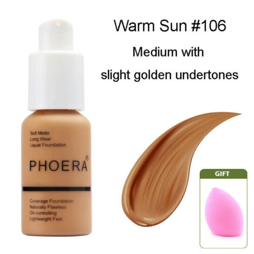 PHOERA Foundation Makeup Full Coverage Fast Base Brighten long-lasting Shade - Picture 13 of 16