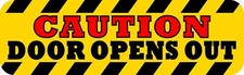 10in x 3in Caution Door Opens Out Sticker Car Truck Vehicle Bumper Decal