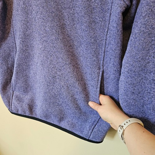 L.L. Bean Girl's 1/4 Snap Sweater Fleece Pullover, Size Large (14/16) Purple - Picture 3 of 8