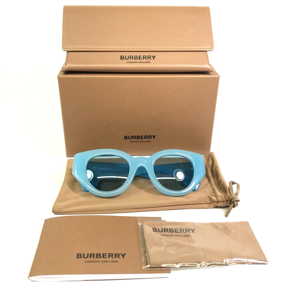 Burberry Sunglasses Meadow B4390 4086/80 Clear Baby Blue Burberry Sunglasses Meadow B4390 4086/80 Clear Baby Blue