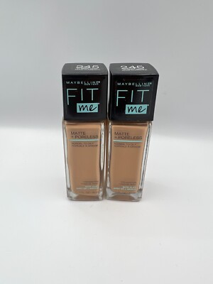 2PACK Maybelline Fit Me Foundation Matte + Poreless Shade 245 Classic Beige 1oz