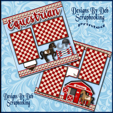 EQUESTRIAN Premade Scrapbook Pages Paper Piecing printed layout DBDS