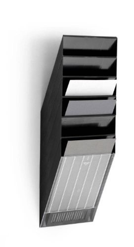 Espositore Da Parete Durable Flexiplus 6 A4, 6 Scomparti Verticali Trasparenti, Per Riviste E Volantini, Dimensioni 108x34x10 Cm, Made In Germany