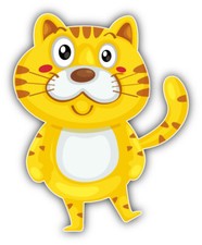 Funny Tiger Baby Cartoon Car Bumper Sticker Decal